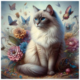 Kulvci Cat Diamond Art Kits for Adults, Diamond Painting Kits for Beginners, DIY 5D Diamond Painting with Round Gem Art Kits for Adults for Gift Home Wall Decor 12x12inch Kulvci