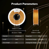 AMOLEN 3D Printer PLA Filament 1.75mm, True High Speed 500mm/s Filament Gold PLA, Smooth & Non-Tangle, Dimensional Accuracy +/- 0.02 mm, 1kg Spool (2.2lbs), Fits for Most FDM 3D Printer AMOLEN