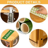 idhhco 5 Tier Curio Display Cabinet, Storage Cabinet with Acrylic Glass Door, Collectibles Toy Organizers Rack & Display Shelf, Kids Bookcase for Bedroom, Reading Nook, Toddler's Room, Bamboo idhhco