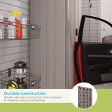 Suncast Storage Cabinet - Resin Construction for Garage Organization - 72" Garage Storage Locker with Shelving - Platinum Doors & Slate Top Suncast