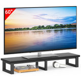 YAOHUOO 45" Large TV Riser for 32-60 inch TV, TV Riser Stand Shelf with Steel Legs, Tabletop TV Stand Riser for Home Office,Black YAOHUOO