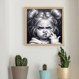 5D Diamond Painting Kits for Adults, Funny Girl Under Lightning Diamond Art Kits for Adults Beginner, DIY Full Drill Diamond Dot Gem Painting for Home Wall Decor 13.78x13.78inch BYGFHLYW