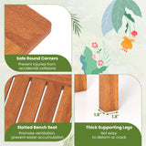 Tangkula Outdoor Backless Bench, Solid Wood Patio Bench w/Slatted Seat, 2-Person Rustic Wooden Entryway Bench for Front Porch Garden Balcony Park Indoor, Weatherproof, 34”, Load up to 330 LBS (1) Tangkula