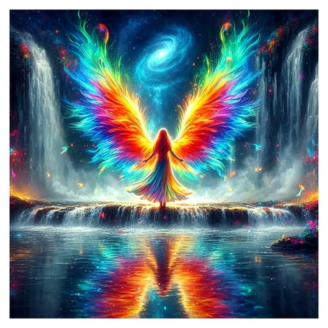 PFFNGPEN Diamond Painting Kits for Adults, 5D DIY Colorful Angel Diamond Art Kits for Beginners, Full Drill Round Diamond Art for Home Wall Decor, 12x12 inch PFFNGPEN