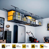 Aecxm 3x6ft Overhead Garage Storage, Adjustable Ceiling Mounted Storage Racks, 36" Length x72 Width x 35" Height, 20''-40" Ceiling Dropdown, 680LBS Weight Capacity (Black) Aecxm