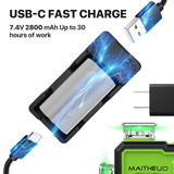 MAITHEUO Laser Level Self Leveling 3x360° Green Cross Line Outdoor Laser Level for Construction, with Remote Control, Rechargeable Batteries Work for MAITHEUO