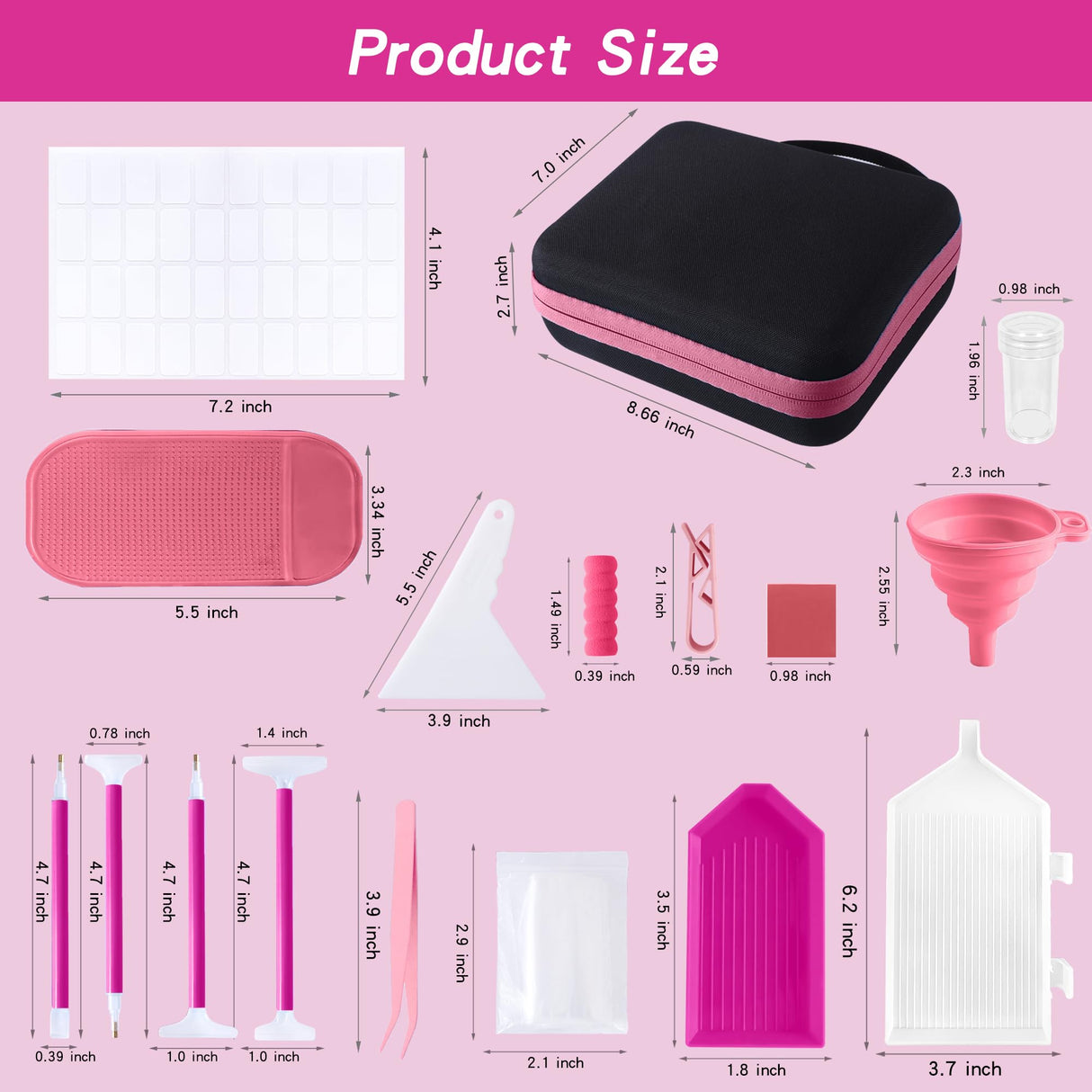 LYMUSUMI 30 Slots Diamond Art Storage Containers for Adults Portable Bead Storage Boxes for Diamond Painting Accessories and Tools（Pink） LYMUSUMI