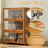 Paulist Small Curio Cabinets Curio Display Cabinet with Acrylic Doors, 3 Tier 4 Tier Showcase &Display Shelf for Figures, Toys, Books, Bookcase for Office, Playroom, Living Room,Brown,80x32x106cm Paulist