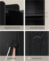 Hzuaneri Bathroom Cabinet with Adjustable Shelves, Freestanding Floor Cabinet, Tall Black Bathroom Storage Cabinet, Narrow Toilet Paper Storage, 7.9"D x 7.9"W x 70.9"H Hzuaneri