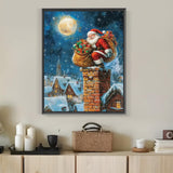 Christmas Santa Claus Chimney Diamond Painting Kits for Adults, 5D Diamond Art Kits for Adults Beginners,DIY Full Round Drill Diamond Dot Painting Gem Art Kits for Adult,Home Wall Decor 11.8x15.7 Inch LKHMVCA