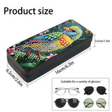 Tontut 5D diamond art painting kit glasses case, green bird DIY glasses storage box, leather handmade diamond craft gift glasses case Tontut