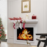 SAUMONIERES Fireplace Mantel Shelves 60 Inch Solid Wood Wall Mounted Long Floating Shelf Hollow, White SAUMONIERES