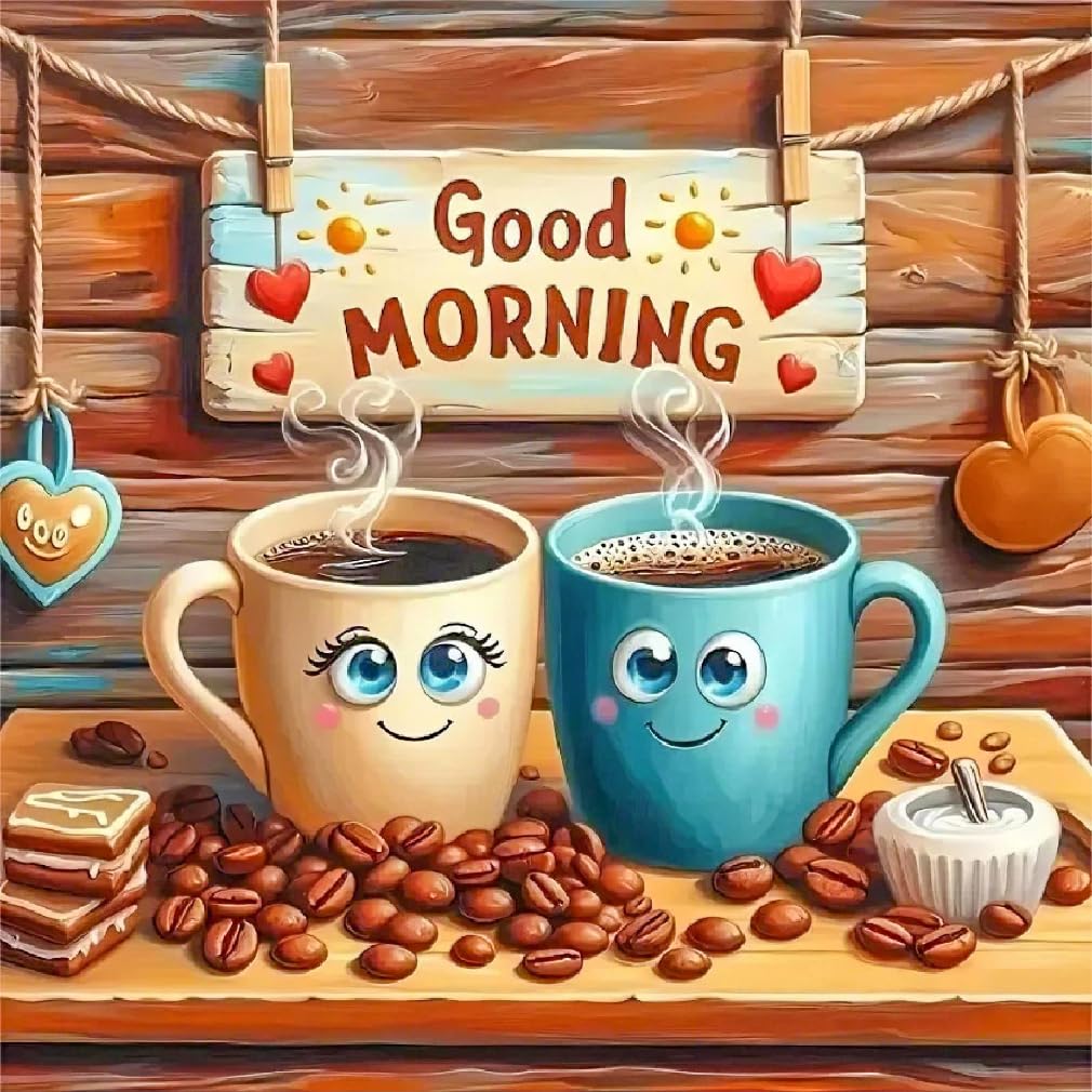 cdjlddww Coffee Cups Diamond Painting Kits for Adults, 5d Diamond Painting for Adults, DIY Full Drill Diamond Dots Paintings Picture Arts Craft for Home Wall Art Decor 14x14Inch cdjlddww