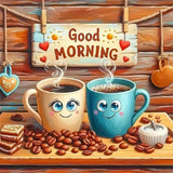 cdjlddww Coffee Cups Diamond Painting Kits for Adults, 5d Diamond Painting for Adults, DIY Full Drill Diamond Dots Paintings Picture Arts Craft for Home Wall Art Decor 14x14Inch cdjlddww