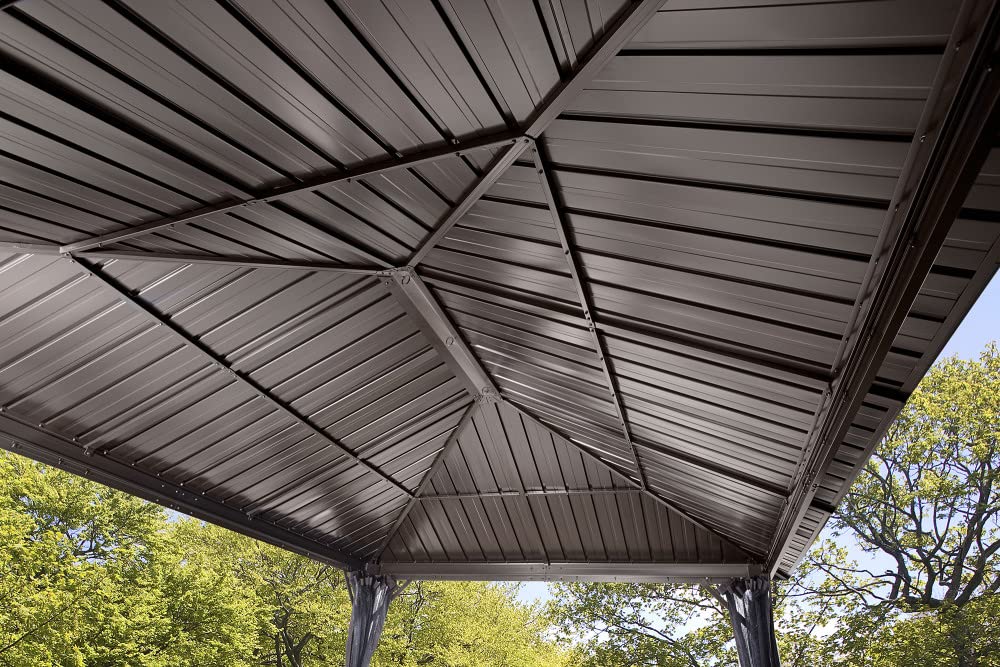 Genova Gazebo 12 x 16 ft. Steel roof - WoodArtSupply