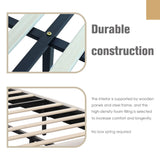 AGARTT Upholstered Platform Bed Frame Full Size with Headboard and Footboard/Wooden Slats Support/No Box Spring Needed/Easy Assembly, Beige Velvet AGARTT