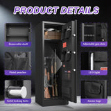 Marcree 8-10 Gun Safe, Large Gun Safes for Rifle & Pistol Storage, Gun Cabinets for Rifles and Shotguns, Gun Cabinet with Quick Home Access and Gun Rack, Long Gun Safe with Dual Alarm & Mute Mode Marcree