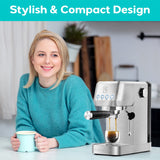 CASABREWS Espresso Machine 20 Bar, Stainless Steel Cappuccino & Latte Machine with Steam Frother for Home, 49oz Water Tank, Silver CASABREWS