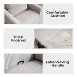 Rhevoy 360° Swivel Glider Recliner Chair, Oversized Rocker Recliner with Heating and Massage, Glider Chair for Nursery with Pillow,24" Extra Wide Rocking Chair for Living Room, Grey Rhevoy