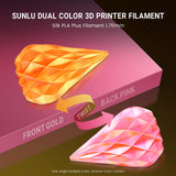 SUNLU Silk PLA Plus 3D Printer Filament, Dual Color Shiny PLA+ Filament 1.75mm, Silk Textures, 360° Spin Unveils Varied Colors, Dimensional Accuracy +/- 0.02mm, 1KG Spool(2.2lbs), Silk Pink Gold SUNLU