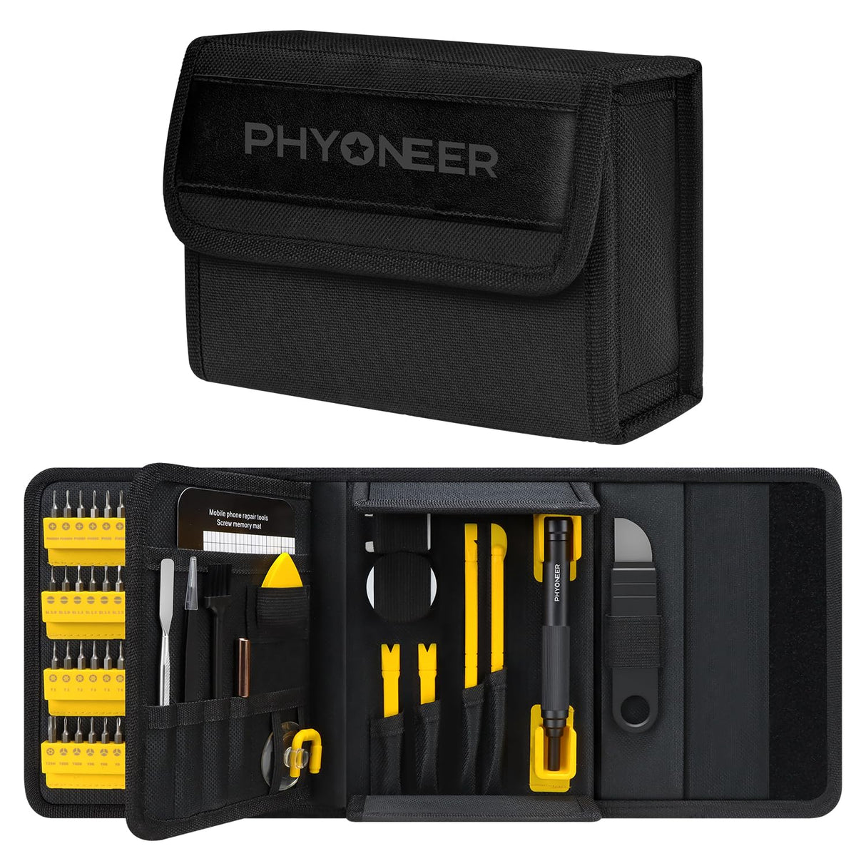 Precision Screwdriver Sets, PHYONEER 146 in 1 Tool Kit with Alloy Mini Screwdriver, 120 Magnetic Bits, 24 Types of Accessories, Repair Tool Kit for Electronics,PC,Computer,Cell Phone,Laptop,Xbox,PS5 PHYONEER