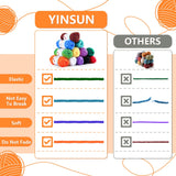 Yinsun 12 Acrylic Yarn Skeins, 12 Colors Starter Mini Crochet Bulk Yarn for Child, Adult Knitting Crochet Crafts (12 x 15g) Yinsun