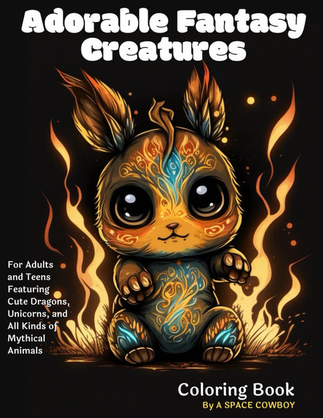 Adorable Fantasy Creatures: Coloring Book for Adults and Teens Featuring Cute Dragons, Unicorns, and All Kinds of Mythical Animals WoodArtSupply