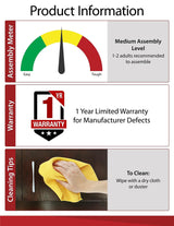 Ameriwood Home Dakota L-Shaped Desk with Bookshelves (Black Ebony Ash) Ameriwood Home