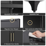 Metal Storage Cabinet with Doors, 75" Tall Kitchen Pantry Storage Cabinets, Black Pantry Cabinets with Adjustable Shelves, Home Office Cabinet, Large Cupboard, High Leveling Feet- Assembly Required MetalMax