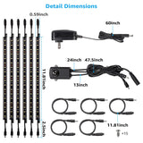 TORCHSTAR LED Safe Lighting Kit, (6) 12 Inch Linkable Light Bars + Motion Sensor + UL Power Adapter, 900LM, Input 100-240V, for Under Cabinet Gun Safe Locker Closet Showcase, 5000K Daylight TORCHSTAR