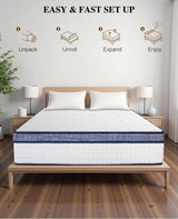 UltraSnooze Twin Mattress, 8 Inch Hybrid Mattress in a Box, Medium Firm, Memory Foam and Individual Pocket Springs for Pressure Relief, CertiPUR-US Certified UltraSnooze