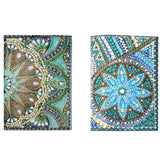 2 Pieces Diamond Painting Leather Passport Holder, DIY Special Shaped Crystal Painting Travel Passport Protective Cover for Boarding Pass, ID Card, Driver's License-20X14CM (AA082-AA220) Vocttaiy