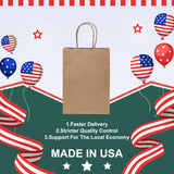 METRONIC Paper Gift Bags 5.25x3.75x8 50Pcs, Christmas Gift Wrap Bags with Handles, Brown Kraft Paper Bag for Small Business, Bulk Party Favors Bag for Birthday, Shopping, Retail, Made in USA METRONIC