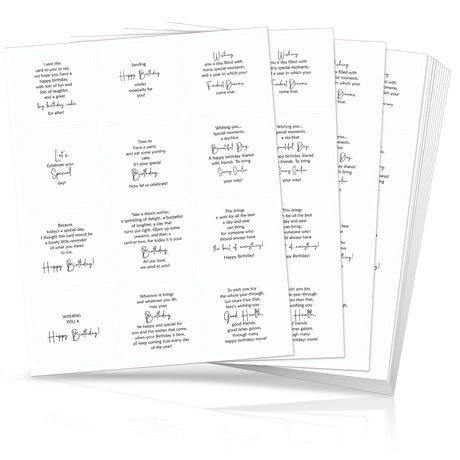 Watersay 240 Pcs Birthday Selection Peelable Stickers for Birthday Card Making Peelable Stickers for Adults Verses and Sentiments DIY Card Making Accessories Decoration Watersay