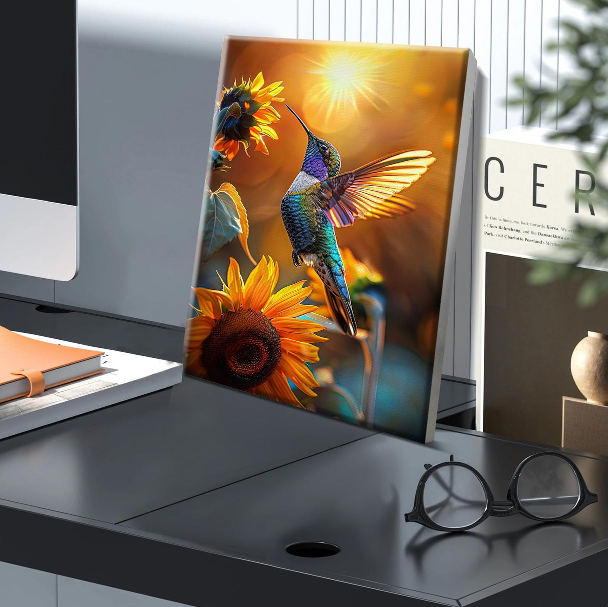 JOOZ Paint by Numbers Kit for Adults with Frame, Hummingbird Paint by Number with Easel, DIY Hummingbird Oil Painting by Numbers, Adult Paint by Number Kits Framed Canvas for Wall Decor 8x12 Inch JOOZ