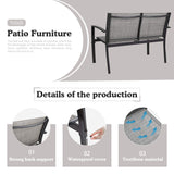 Tuoze 4 Pieces Outdoor Patio Furniture Set Conversation Set with Glass Coffee Table Bistro Set with Loveseat Garden Yard Lawn and Balcony (Grey) Tuoze