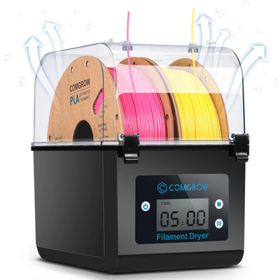Comgrow 3D Printer Filament Dryer Box, Comgrow 3D Filament Storages, Keeping Filaments Dry During 3D Printing, Compatible with 1.75mm/2.85mm PLA ABS Material, Filament Dehydrator, Spool Holder