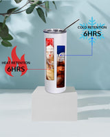 OFFNOVA Stainless Steel Glitter White 20 OZ Tumbler, 2 Pack with Lid and Straw, Sublimation Tumbler Blank Coffee Mug, Double-Walled Vacuum Insulated OFFNOVA