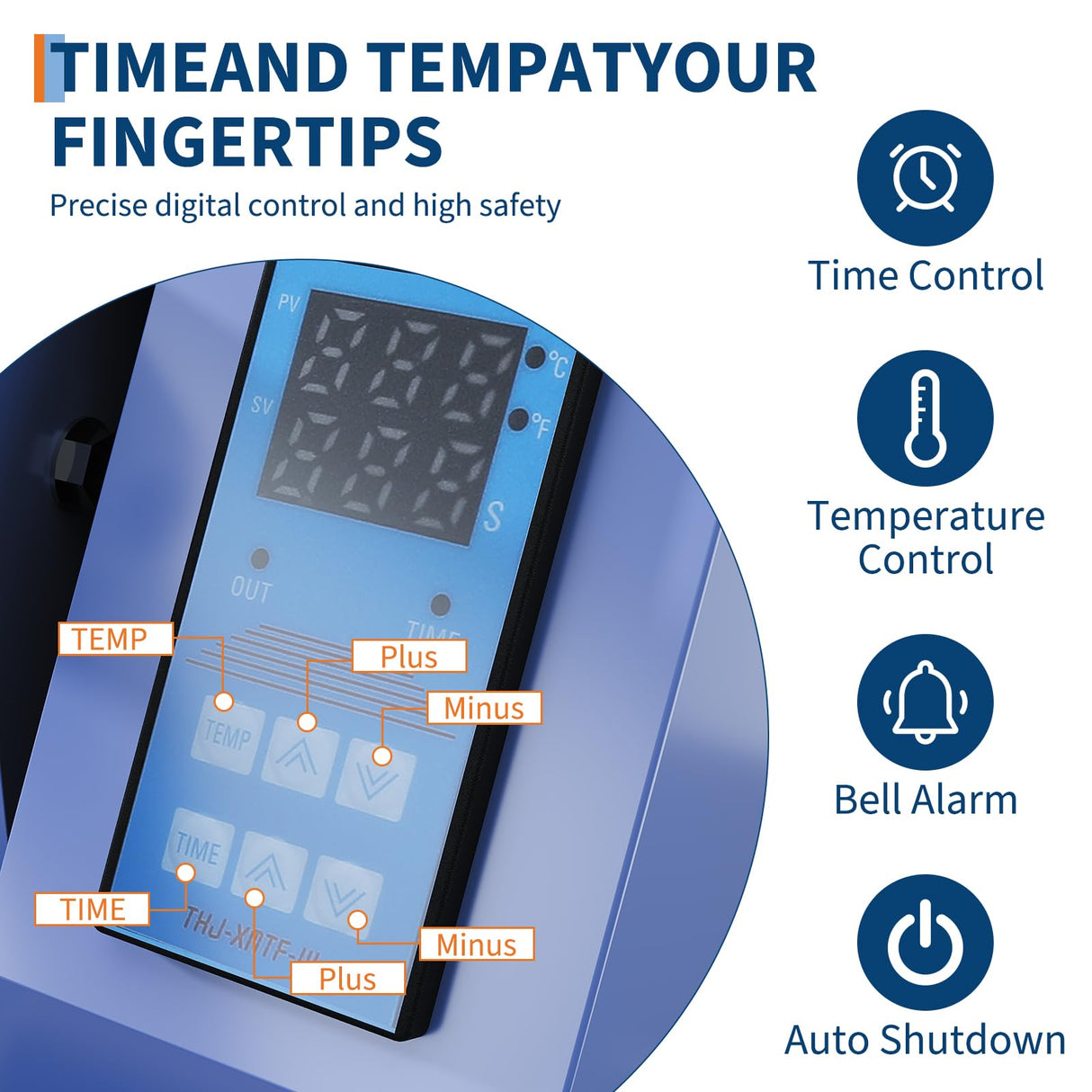 Heat Press 16x24 Inch Heat Press Machine, Fixed Clamshell Heat Transfer Machine for T-Shirts, Hats, Bags, Sublimation with Digital Display, 110V US Plug Festisoul