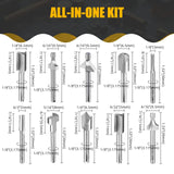 Caelum 10 Pcs HSS Router Carbide Engraving Bits, 1/8"(3mm) Shank, Milling Cutter Bit Set, Rotary Tools Set, for Dremel Tool Accessories, Tools for DIY Woodworking, Edge Grooving, Drilling, Trimming CAELUM