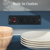 Best Choice Products Rolling Kitchen Island Cart, Single Door Cabinet w/Drawer, Sliding Tray, Hidden Outlet, Hooks, & Lockable Wheels - Slate Blue Best Choice Products