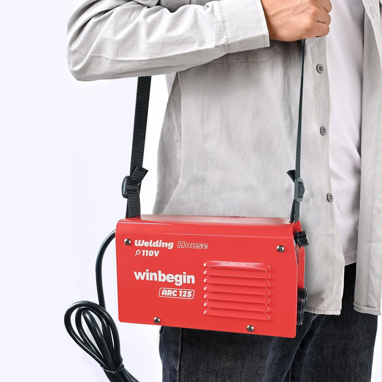 Winbegin Actual 125A 110V Stick Welder, 1/8" rod 125A heavy duty 100% welding machine super Mini arc welder,generator friendly Digital Display 6013 7018 6010 6011works winbegin