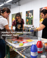 15 Colors Large Acrylic Paint Set (33.8 oz,1000 ml) - Smallbudi Art Painting Bulk Supplies for Multi Surface Canvas Wood Leather Fabric Rock Craft, Non Toxic Paint for Kid & Adult with Press Pump & Smallbudi