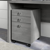 Bush Business Furniture Echo Mobile Cabinet with Satin Silver Hardware Under Desk Filing Drawer Storage for Home Office or Professional, 16W, Modern Gray Bush Business Furniture