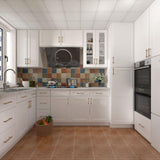 ROOMTEC Wood Wall-Mounted Cabinet,Bathroom Medicine Cabinet with Adjustable Shelves and 2 Soft-Close Doors,Laundry Storage Cabinet for Bathroom,Kitchen,Living Room 12" D*33" W*36" H,Shaker White ROOMTEC