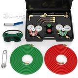 TOOLIOM Oxygen & Acetylene Torch Kit, Gas Cutting Welding Torch Set Welder Tools with Regulator Gauges Nozzles Hose TOOLIOM