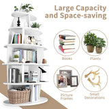 Yeyawomy 72-inch Corner Shelf, 6-Tier Wooden Bookshelf, Floor-Standing Standing Bookcase Storage Rack, Toy Organizer Cabinet Chest, Book Display Shelf, White Yeyawomy