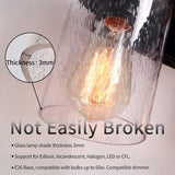 2-Light Farmhouse Vanity Lights for Bathroom, Rustic Bathroom Light Fixtures with Pretty Glass Shade, Black Industrial Wood Grain Wall Sconce for Bathroom Hallway Bedroom ZSMIHDOH