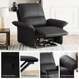 Belffin Leather Loveseat Recliner Sofa for Living Room Oversized Black Manual Reclining Couch for Living Room Double Recliner Home Theater Seating. Black Couch Belffin