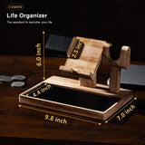 DGWJSU Pistol Rack for Gun Safe, Wood Handgun Rack Holder for Gun, Phone Docking Station as Nightstand Organizer as Gifts for Men Boyfriend Husband Father in Anniversary Birthday Christmas DGWJSU